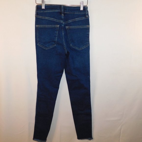 We The Free Denim Jeans Free People Skinny High Rise Raw Hem Size 26 - Picture 4 of 9